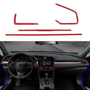 Thenice for 10th Gen Civic 4pcs Dash Board Panel Decals Dashboard Stickers Air Vent Trims for Honda Civic Sedan Hatchabck Coupe 2021 2020 2 並行輸入品｜import-express-net