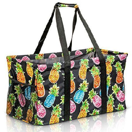 Lucazzi 特大ユーティリティトートバッグ - 特大折りたたみ式プールビーチキャンバスバスケット...