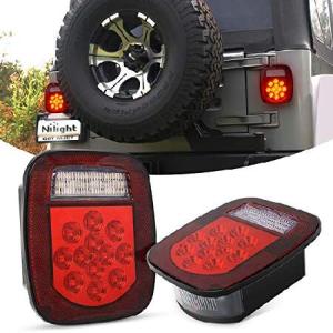 Nilight - TL-21 2PCS 39 LED Universal Stop Turn Tail Light for Truck Trailer Boat Jeep, 12V Stud Mounted Red/White Lamp 並行輸入品｜import-express-net