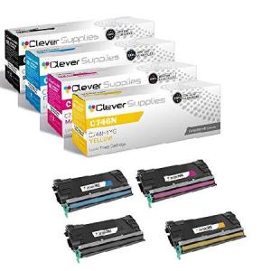 CS Compatible Toner Cartridge Replacement for Lexmark C746N C746H1KG Black C748H1CG Cyan C748H1MG Magenta C748H1YG Yellow C Series C746DN C 並行輸入品