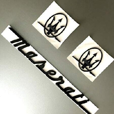 CMAOS 3点セット マットブラック エンブレム bMaserati RH＆LH用 サイドトランク...
