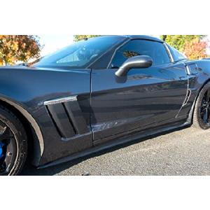 for 2005-2013 Chevrolet Corvette C6 Grand Sport ＆ Z06 | EOS ZR1 Style Side Skirts Rocker Panels with Mud Flaps Pair (ABS Plastic - Glossy  並行輸入品｜import-express-net