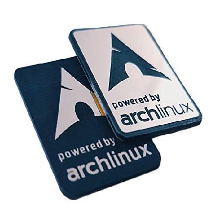 Arch Linuxステッカーセット(エンブレム2個)-35mmx25mm、シルバー 輸入品