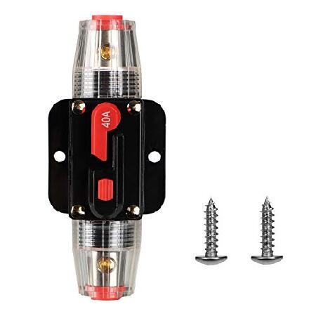 M1A2 サーキットブレーカースイッチ 40A 防水ヒューズ インラインホルダー リセット可能 ヒュ...