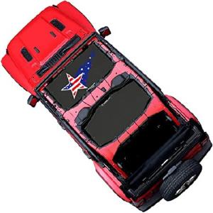 Shadeidea JL Top Sun Shade Compatible with Jeep Wrangler JLU 4 Door Sunshade, Front ＆ Rear -(Black Mesh Screen Sunblock Cover, NO Faded St 並行輸入品｜import-express-net