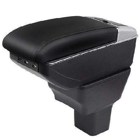 HRCHCG 日産キックス用 2016-2021 デュアルレイヤー カーアームレストインテリア収納ボ...