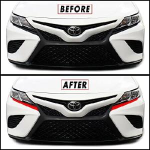 ブラックアウト ビニール ラップ オーバーレイ 2018-2021 トヨタ カムリ SE XSE ヘッドライトバンパー用 (2.ヘッドライトアクセント、マットブラック 並行輸入品｜import-express-net