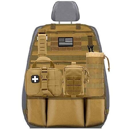 Molle シートバックオーガナイザー タクティカルシートカバー タクティカルカーシートカバー ポー...