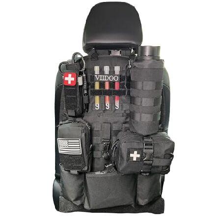 Molle シートバックオーガナイザー タクティカルシートカバー タクティカルカーシートカバー ポー...