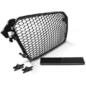 Front Grill Compatible with Audi A4 B8 RS-Type Saloon Avant 2011 2012 2013 2014 2015 RS-47 Front Central Sport Grill Honeycomb Mesh Grille  並行輸入品｜import-express-net