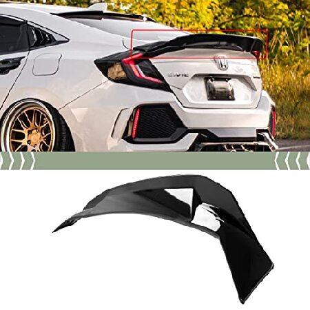16-2021 ホンダ シビック セダン 光沢ブラック ハイキック ダクビル トランク スプイラー ...