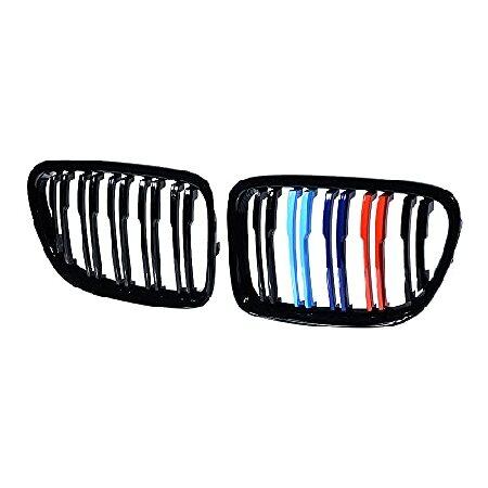 Astra Depot 光沢ブラック M-カラー デュアルスラット キドニーグリル BMW X1 E...