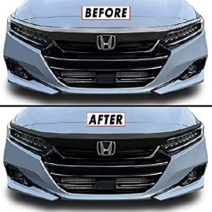 クロム削除 ブラックアウト ビニール オーバーレイ 2021 ホンダ アコード セダン フロントグリル トリム (2021 フロントグリル グロスブラック) 並行輸入品｜import-express-net