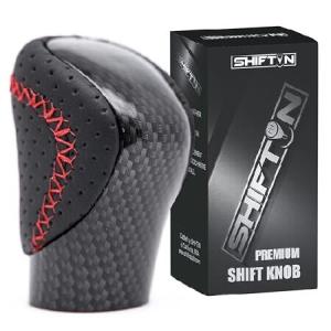 SHIFTIN ギアシフトノブシフター レクサス ES GS GX is NX RC RX 200t 300 350 3450h 450hL 350L用 (ブラックレザーレッドステッチ/カーボン調) 並行輸入品｜import-express-net