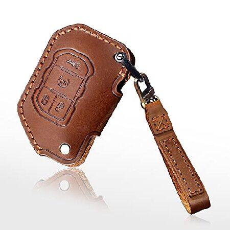 HIBEYO Leder Car Key Fob Cover with keychain fits ...