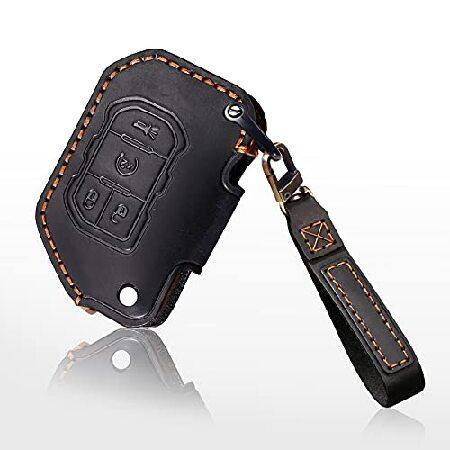 HIBEYO Leder Car Key Fob Cover with Keychain fits ...