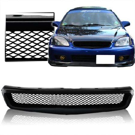 HK5 Black Mesh ABS Type R Style Front Hood Grille ...