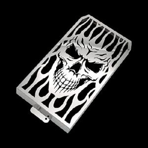 Skull Motorcycle Steel Chrome Skull Radiator Grill Cover Guard Protector For Suzuki Boulevard M90 / Intruder VZ1500 (silver) 並行輸入品｜import-express-net