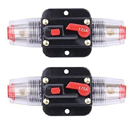 ZOOKOTO 12V-24V DCヒューズホルダー 2個 125A インラインサーキットブレーカー...