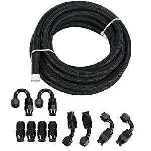 6AN 20フィート 燃料ラインキット PTFE E85ホース ステンレススチール 編組高圧燃料ライン 20フィート スイベル燃料ホースフィッティングアダプター 並行輸入品｜import-express-net