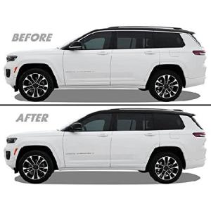 SlickMod クローム 削除 ブラックアウト ビニール オーバーレイ 2021-2023 Jeep Grand Cherokee L ウィンドウトリム用 (1.ウィンドウ＆ミラートリム 並行輸入品｜import-express-net