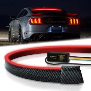 VGETTING Universal Car Spoiler Light Strip, 50 Inch LED Third Brake Light Bar for Cars Rear Spoiler Lip,Trunk Roof Wing, Carbon Fiber Red S 並行輸入品｜import-express-net