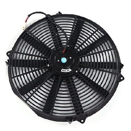 スリムラジエーターファン 24V 16インチ 電気ラジエーター冷却ファン プッシュプル電動ラジエータ...