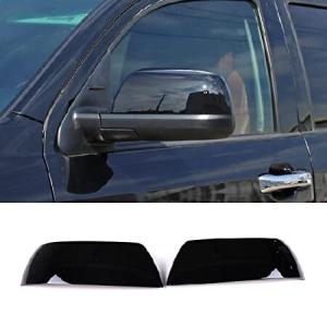 LLKUANG ABS Outside Side Rearview Mirror Cover Trim Sticker Compatible with Toyota Tundra 2007-2021 Crew Max Sequoia 2008-2020 2pcs(Bright  並行輸入品｜import-express-net