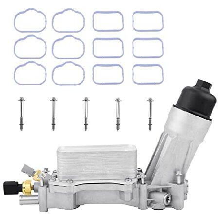 アルミエンジンオイルクーラー 926-876 オイルフィルターガスケット付き センサーアダプターアッ...