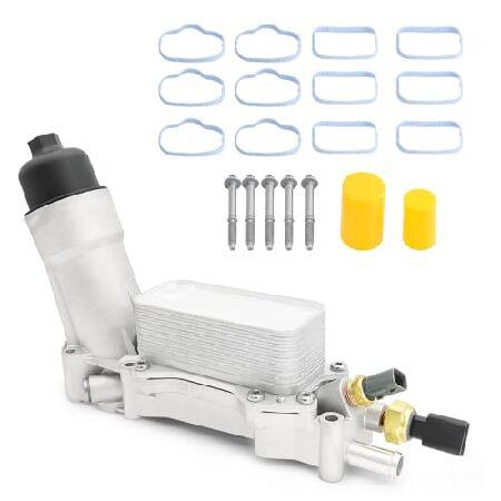 アルミニウムエンジンオイルクーラーとオイルフィルターハウジングアダプターガスケットセンサー 926-...