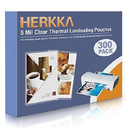 HERKKA ラミネートシート 300枚パック 8.5 x 11インチのシートに対応 5ミル 透明感...