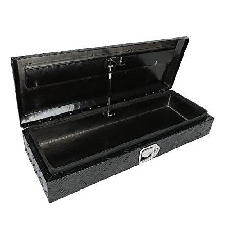 Aikosin 34インチ アルミニウム ブラック トラックツールボックス ピックアップトラック 荷...