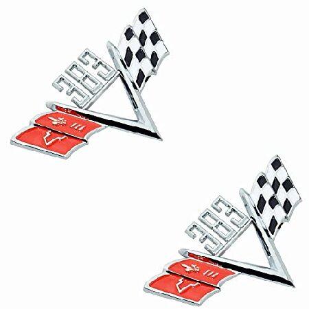 2Pc Custom 383 Cross Flag Fender Emblem Style Trim...