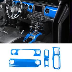 CheroCar センターコンソールパネル ダッシュボードカバー＆ギアシフトパネルカバー インテリアアクセサリー Jeep Wrangler JL JLU 2018-2022 ＆ Gla 並行輸入品｜import-express-net