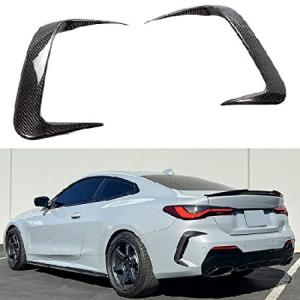 リアルカーボンファイバーアドオンリアバンパーサイドベント ガーニッシュトリムカナード 2020-2022 BMW 4シリーズ G22 G23 Mスポーツ対応 並行輸入品｜import-express-net