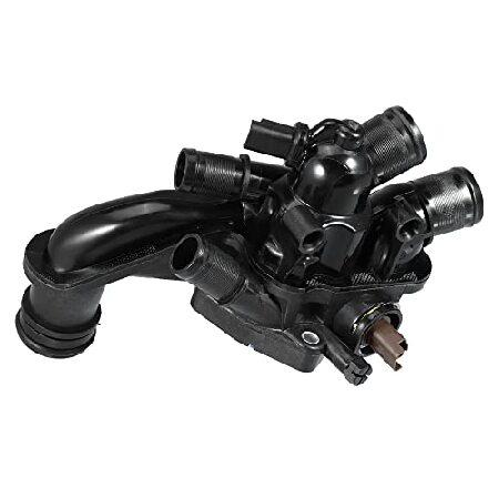 X AUTOHAUX 1538699290 エンジンクーラントサーモスタットハウジングアセンブリ ミ...