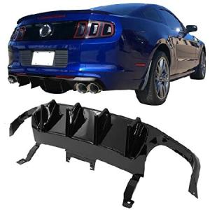 IKON MOTORSPORTS リアディフューザー バンパーリップ 2013-2014 フォード マスタング シェルビー GT500 GT500 スタイル グロス ブラック PP リアバ 並行輸入品｜import-express-net