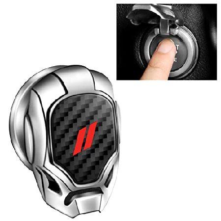 XYHGM カーエンジンスタートストップボタンカバー プッシュスタート ダッジチャレンジャーチャージ...