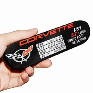 1Pc C5 Corvette Spec Data ID Metal Plate Consoler Emblem 3D Badge Nameplate LS1 345HP 1997-2000 Replacement for Corvette 並行輸入品｜import-express-net