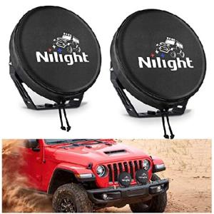 Nilight 7インチ ラウンド オフロード ドライビング ポッド ライトカバー 直径7.25インチ ブラック レザー 保護カバー 補助溝 霧 バンパー ヘッドラ 並行輸入品｜import-express-net