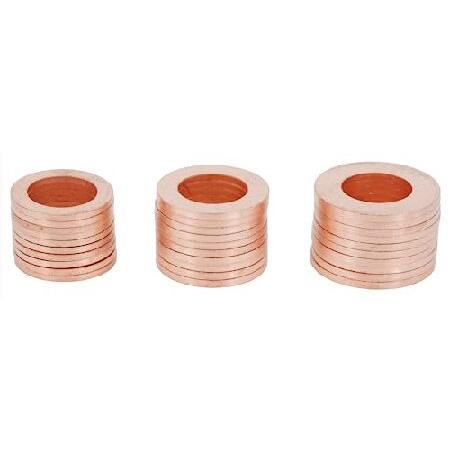 Dsnaduo 3サイズ 30個 オイルドレインプラグガスケット 銅クラッシュワッシャー M12に適...