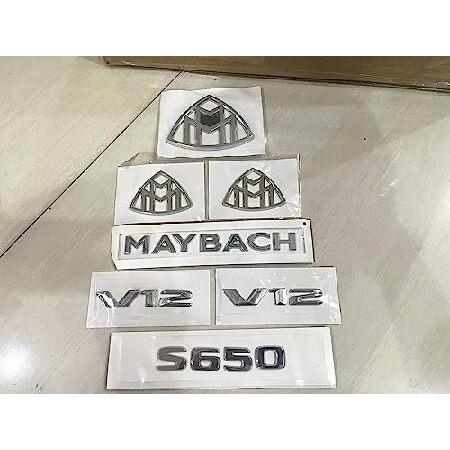 CMAOS 5月BCHセットフェンダーサイドリアトランクエンブレムバッジ Sクラス用(シルバー-7個...