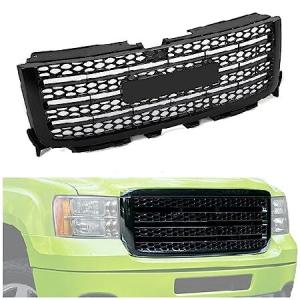KUAFU フロントバンパーグリル 2011-2014 シボレー シルバラード GMC シエラ 2500 3500 HD バンパーガードグリル エンブレム付き  用 20966057 プラ 並行輸入品｜import-express-net