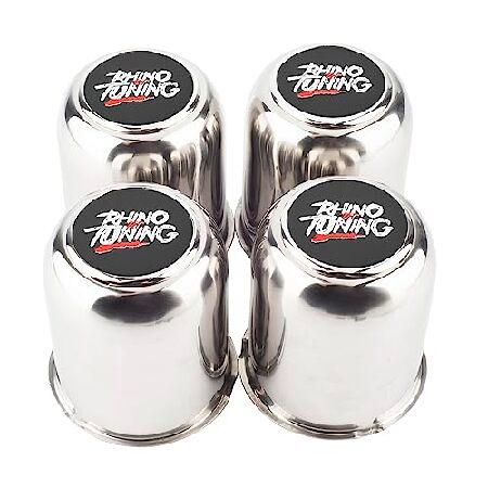 RTrhinoTuning 4個 3.15インチ 80mm ステンレススチール ホイールセンターキャ...