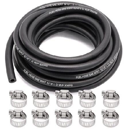 Jeemiter 5/16インチ 燃料ラインホース プッシュロック NBRゴム SAE 30R7 2...