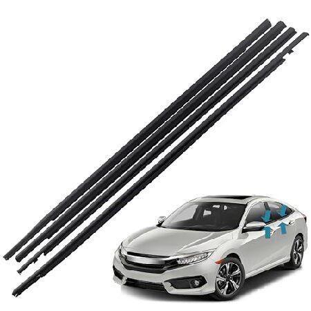 MotorFansClub ウェザーストリップ ウィンドウシール 4個 ホンダ シビック 2017-...