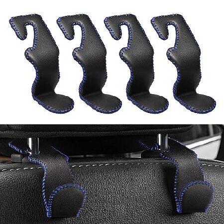 MEALAM 4 Pack Superior Leather Car Seat Headrest H...