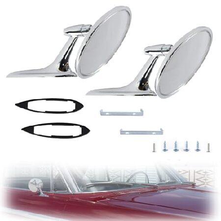 ラウンドボウタイ 外側バックミラー リブベース 1963-1964 Bel Air Biscayne...