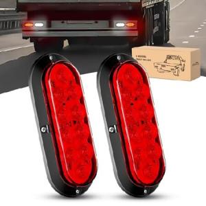 GOOACC 6インチ 楕円形 LED テールライト 2個 レッド 10LED ブレーキストップ ウィンカーライト 表面実装 IP67 防水 トレーラー トラック RV トラク 並行輸入品｜import-express-net