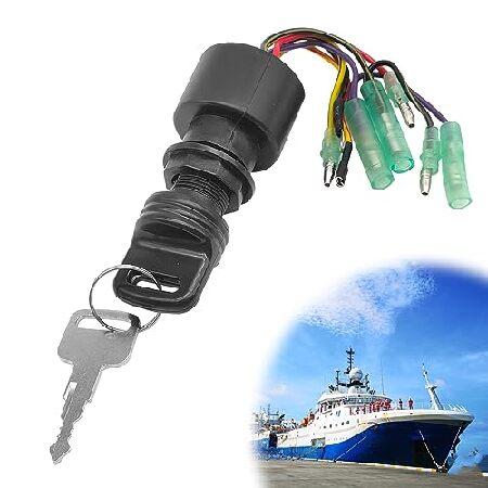 ボートイグニッションスイッチ 6ワイヤーベース イグニッションキースイッチ キー2個付き 3ポジショ...